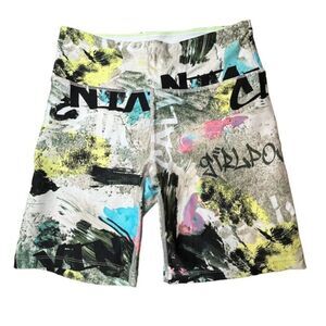 Calvin Klein Performance Women's Athletic Bike Shorts Girl Power Graffiti Medium